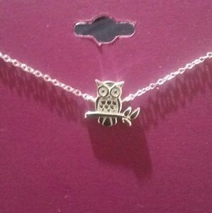 Dogeared style tiny sterling owl necklace
